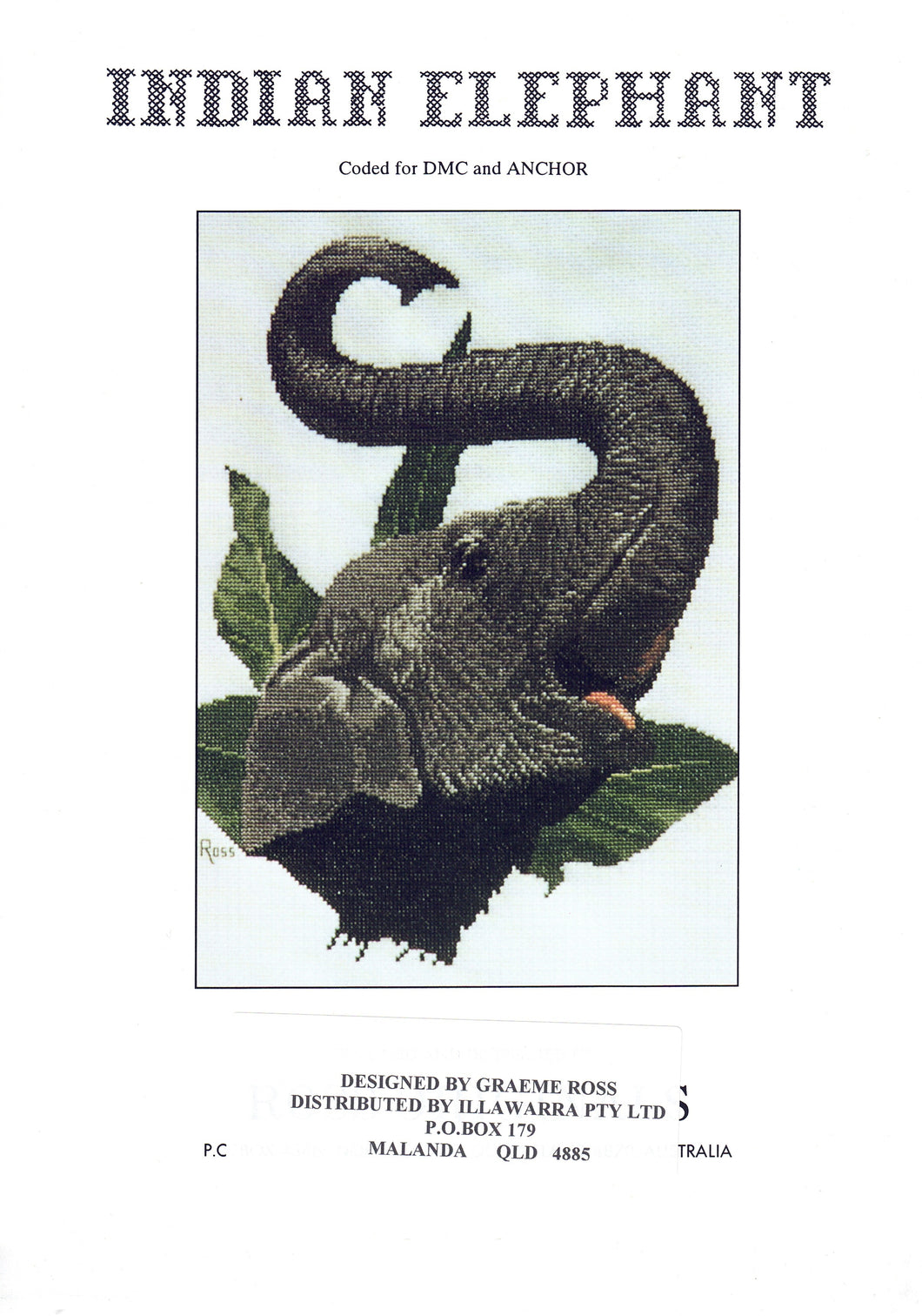 Indian Elephant Cross Stitch Chart Ross Originals