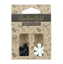 Load image into Gallery viewer, Daisy Hemline Gold Needle Threaders Black &amp; White - Pack of 2
