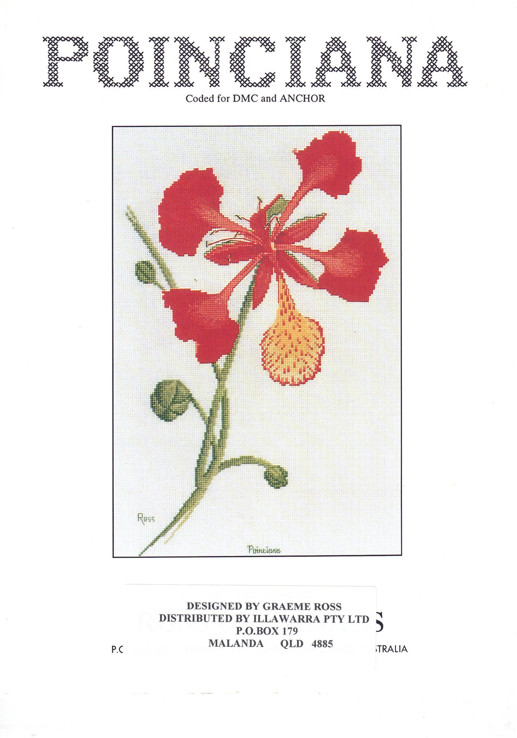 Poinciana -  Counted Cross Stitch Chart by Ross Originals