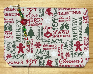 Seasons greetings handmade pouch Sonia's Needle & Thread