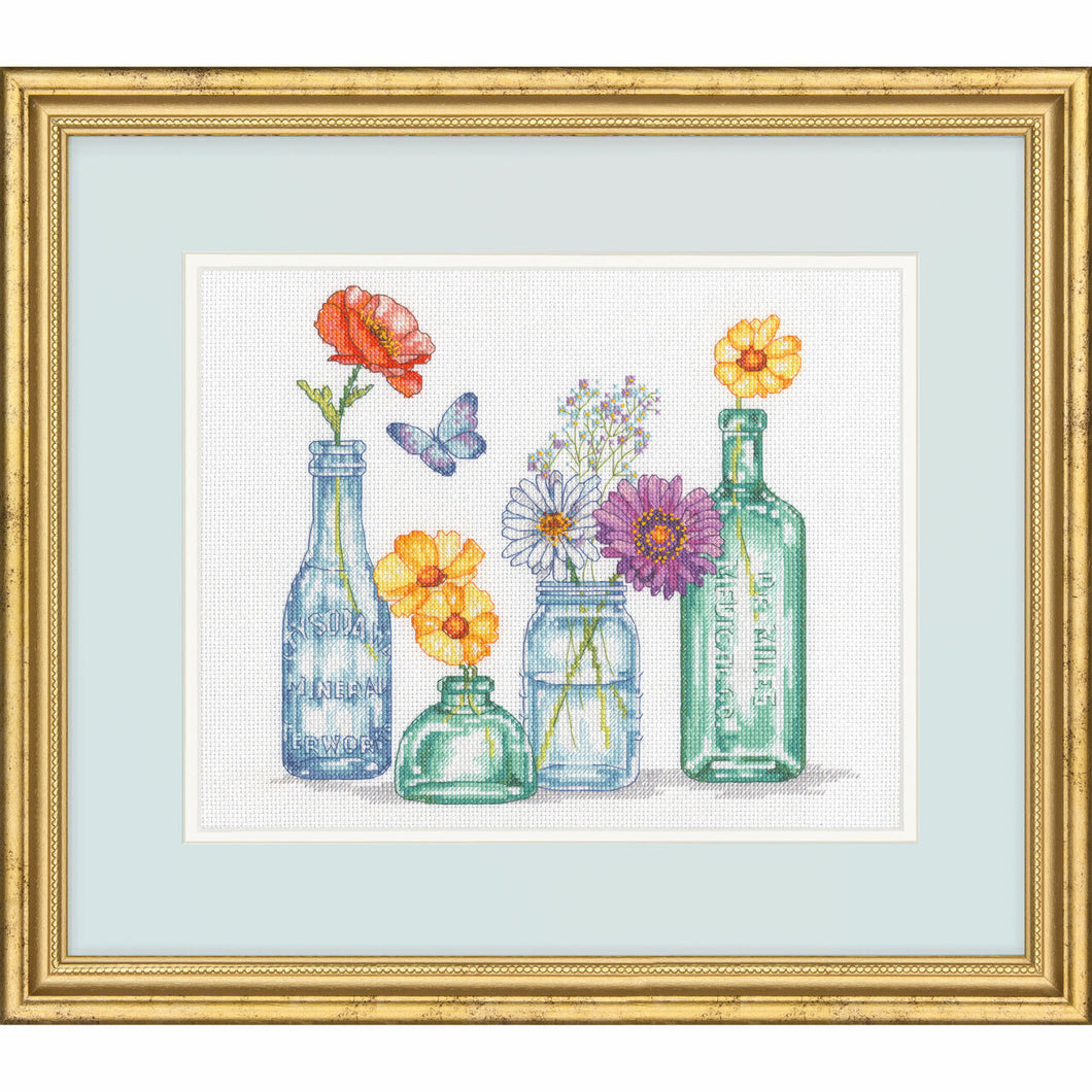 Wildflower Jars Cross Stitch Kit by Dimensions