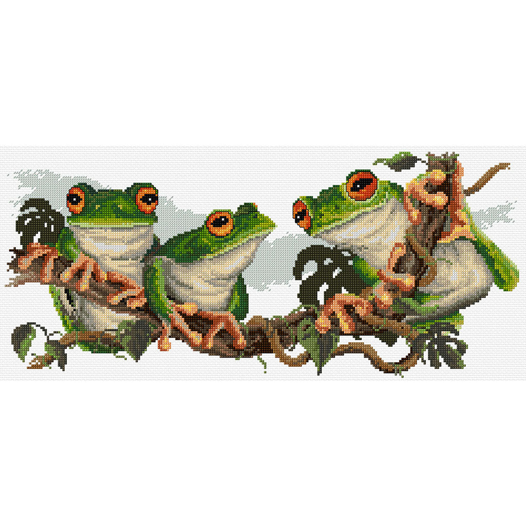 Green Frogs Cross Stitch Chart Country Threads