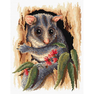 Peek A Boo Possum Cross Stitch Chart Country Threads