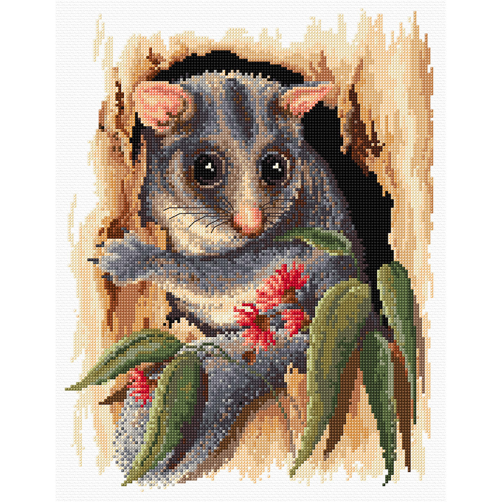 Peek A Boo Possum Cross Stitch Chart Country Threads