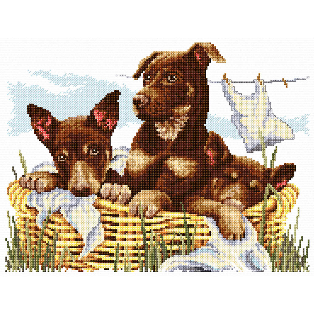 Wash Day Kelpies Country Threads Cross Stitch Chart