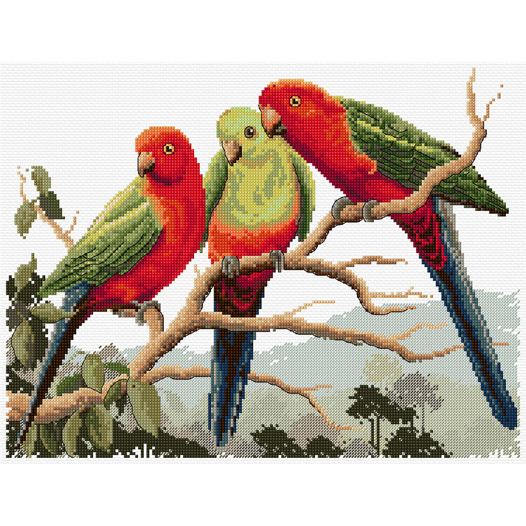 King Parrots Cross Stitch Chart Country Threads