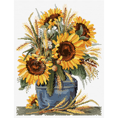 Sunflower Harvest Cross Stitch Chart Country Threads