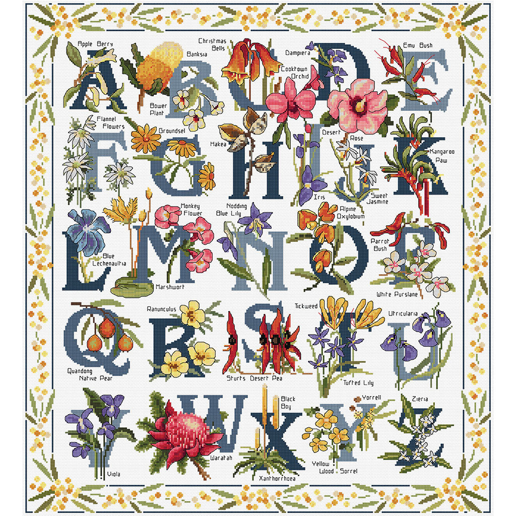 Australian Wildflower Sampler Cross Stitch Chart Country Threads