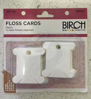 Birch pack 25 plastic floss bobbins cards.