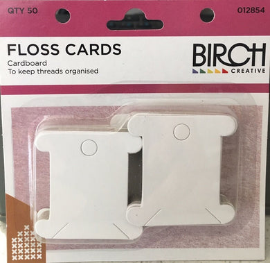 Birch pack 50 cardboard floss bobbins cards.