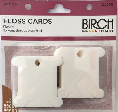 Birch pack 50 plastic floss bobbins cards.
