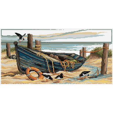 Old Wooden Boat Cross Stitch Chart Country Threads