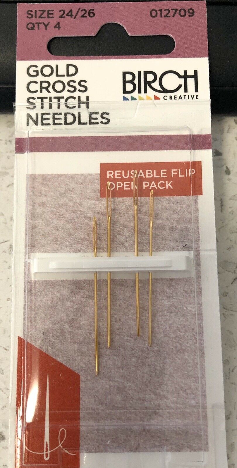 Birch gold cross stitch needles size 24 26.