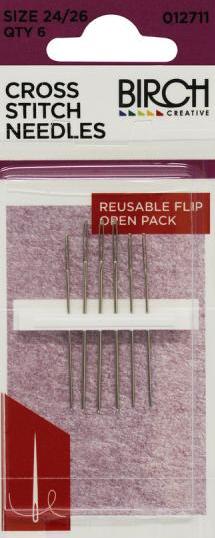 Birch cross stitch needles size 24 26.