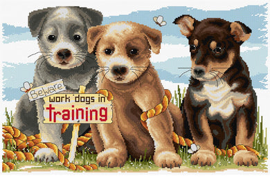 Work Dogs in Training Cross Stitch Chart Country Threads