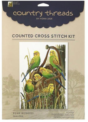 Bush Budgies Cross Stitch Kit Country Threads