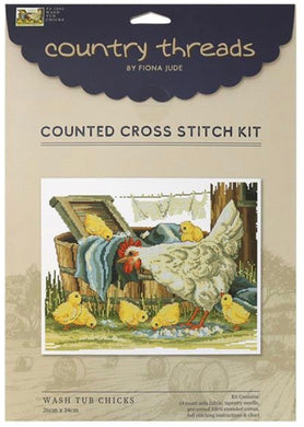Washtub Chicks Cross Stitch Kit Country Threads