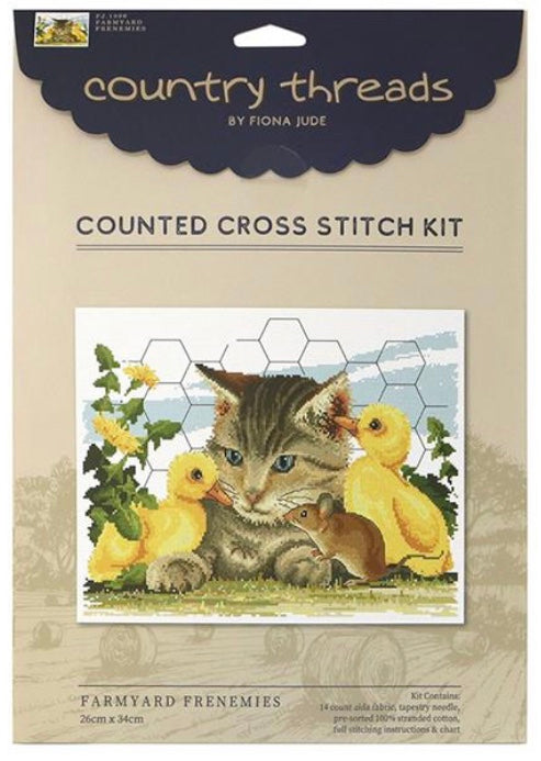 Farmyard Frenemies Cross Stitch Kit Country Threads