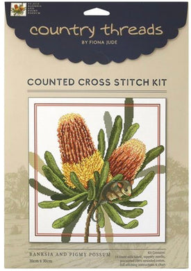Banksia & Pigmy Possum Cross Stitch Kit Country Threads