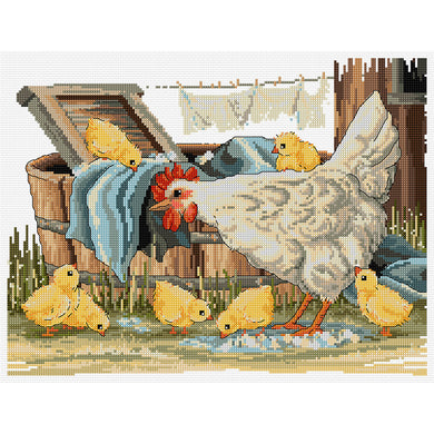 Washtub chicks Cross Stitch Chart Country Threads