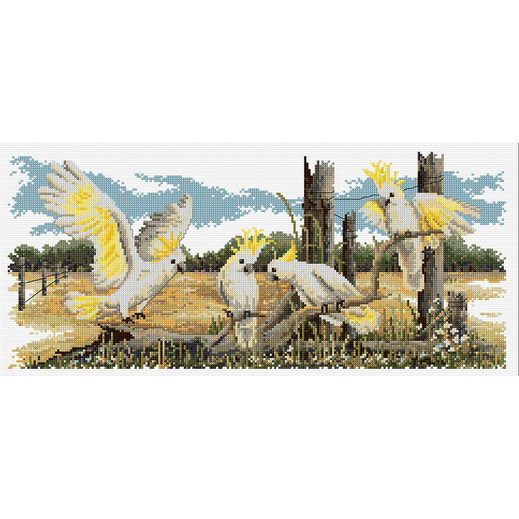 White Cockatoos Cross Stitch Chart Country Threads